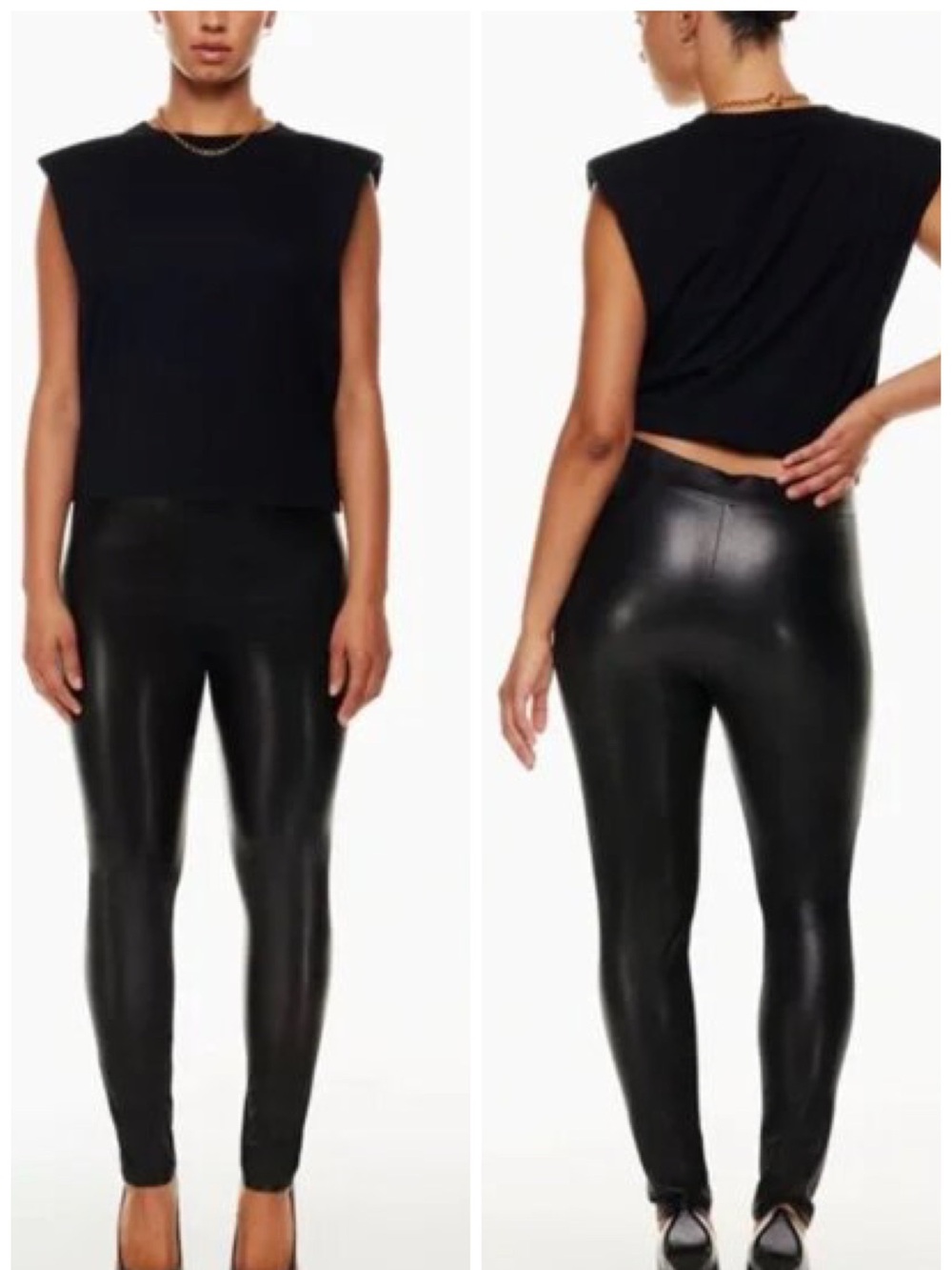Aritzia Ten by Babaton Showcase High Waisted Faux Leather Legging Pant M EUC